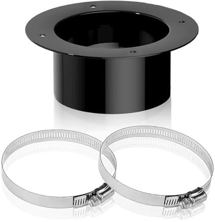 Kanalverbinder Flansch, 97 mm Wandflansch Verbinder mit 2 Schlauchschellen, Aufschweißflansch, Gerader Rohrflansch, Flansch Schlauch Adapter für Abluftschlauch, Klimaanlage, Lüftungssystem