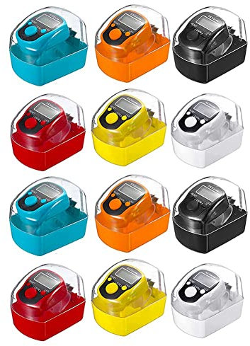 Agwuoetr 12er Pack Counter Clicker 5-Stellige Handheld Counter Clicker mit LED-Licht, Tragering