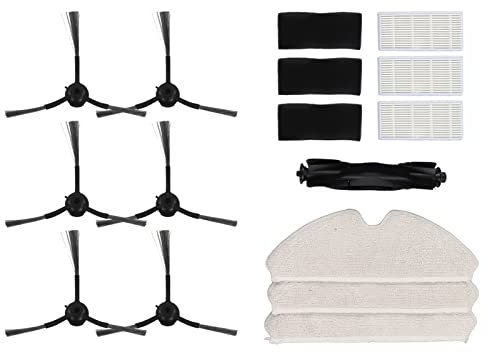 Tbest Accessori di Sostituzione di Sweep Electric Set per UONI V980Plus, Kit di Accessori per Spazzatura Elettrica tra Cui 1 Pennello Principale, 3 Filtri Impostati, 3 Mop, Paia di Spazzole Laterali