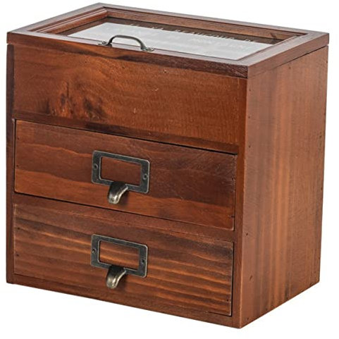 HORIALENCE Holz Schmuckkasten Retro Mit Deckel Mehrschichtige Aufbewahrungsbox Für Ringe Ohrringe Und Halsketten Stilvolle Schubladenbox Für Schmuckorganisation Desktop