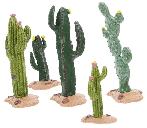 SOLUSTRE 5pcs Miniature Model Cactus Simulation Plant Artificial Cactus for Scenery Train Model Layout Prop Decor Tabletop Garden