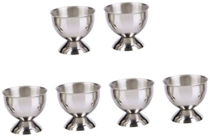 Healifty Lot De 6 Coquetiers en Acier Inoxydable, Porte-œufs Compact, INOX Anti-Rouille, Compatible Lave-Vaisselle, pour Petit-déjeuner Et Brunch, Support Œufs Dur Et Mollet