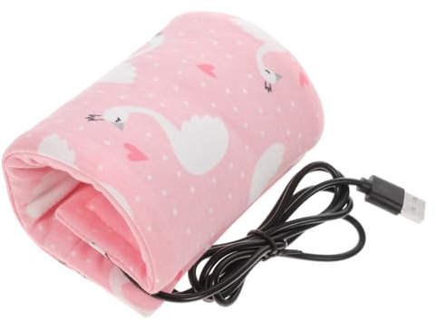 USB Portable Bottle Warmer for Milk Bottle, Pink Cloth Heat Insulation | Lightweight Travel Design, Outdoor Use Support, Newborn Feeding Bottles
