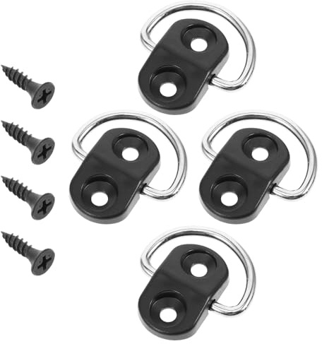 NUOBESTY 4 Crochets D’arrimage pour Coffre de Voiture, Points D’ancrage pour Filet à Bagages, Fer et Pp, Fixation du Chargement
