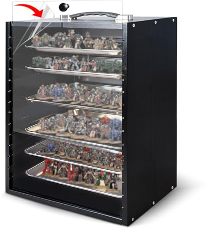 Miniatyrtransportväska för samlarobjekt, träminiatyrer, förvarings- och vitrinväska för figurer och actionfigurer, bärbar figurdisplay och transportväska (svart figurlåda)