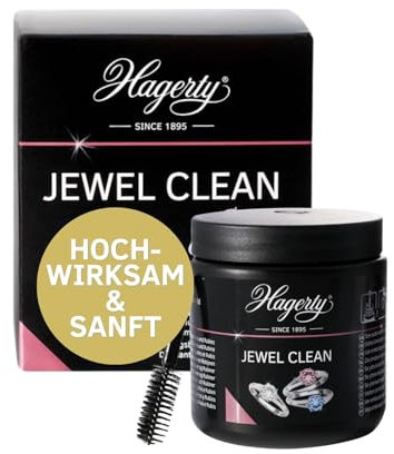 Hagerty Jewel Clean Bain nettoyant pour bijoux I 170 ml I Nettoie efficacement l’or, le platine, les pierres précieuses - diamant saphir rubis I Pour un éclat renouvelé I Panier et brosse inclus