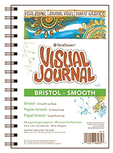 Strathmore 300 Series Smooth Visual Bristol Journal, Paper, White, 9 x 12