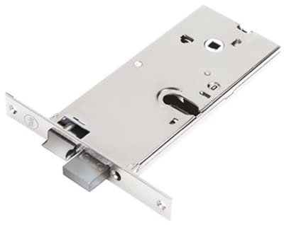 Corni Serratura da Infilare Art 96002, Misura 70 mm, Frontale 16 mm, Senza Cilindro, Argento