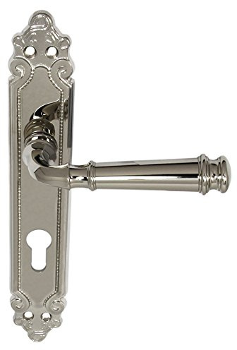 Haeusler Onlinehandel GmbH Massiv Messing Türbeschlag Olympus LS PZ Edelstahlfarbig poliert Türdrücker Türklinke