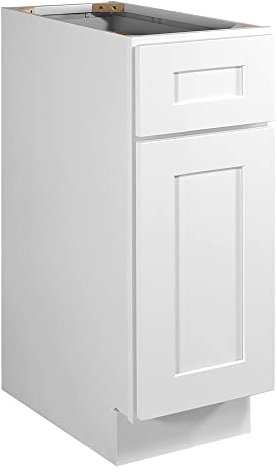 Design House Brookings Shaker Fully Assembled Base Kitchen Cabinet B12, 12 W x 24 D x 34.5 H, Painted White, Solid Wood, 613125