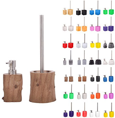 Sanilo Badezimmer Set, Seifenspender und WC Bürste mit Motiv, große Auswahl, Klobürste ohne Bohren, schöne Designs (Old Tree)