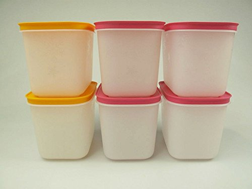 TUPPERWARE Gefrier-Behälter 1,1L orange (2) + pink (4) Eiskristall Eis-Kristall P 21647