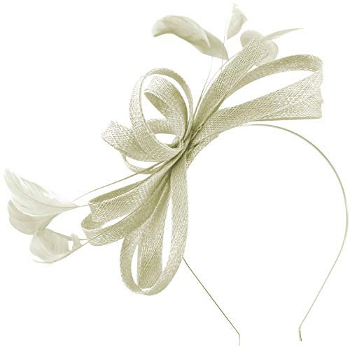failsworth Sinamay Fascinator mit Schlaufen - silber - Einheitsgröße