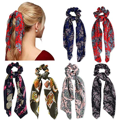 6 Pz Capelli Scrunchies Satin Silk Elastic Hair Bands Ponytail Holder Legami scrunchy Accessori per capelli vintage per le Donne Ragazze …