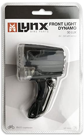 Lynx Främre lampa navdynamo 30 Lux onesize svart 429391