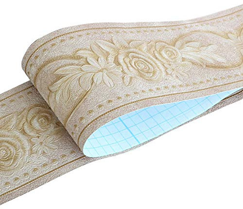 HyFanStr Bordi per Carta da Parati autoadesivi, 3D Rimovibili Bordo per carta da parati per Cucina Bagno, Bordo adesivo Impermeabile 0.1x5m