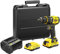 Stanley FATMAX Perceuse Visseuse Sans Fil 18V Lithium Ion 80 Nm Moteur BRUSHLESS 2 Vitesses 2100 trs/min Avec 1 Mallette 2 Batteries 2 Ah 1 Chargeur Gamme FATMAX V20 SFMCD720D2K-QW
