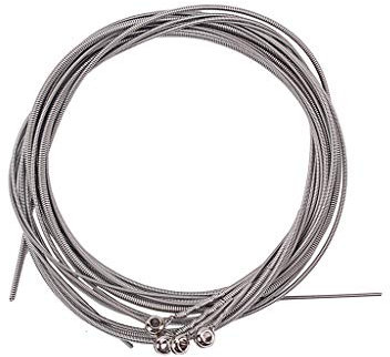 Alnicov 4 PCS Edelstahl Bass Saiten Bassgitarrenteile Gitarrensaite Versilbert Bassgitarre Musikzubehör