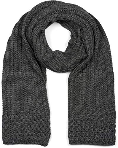 styleBREAKER Damen XL Strickschal Rippen Perl Strickmuster | Made in Poland, wärmendes Gewebe, XXL-Maße von 35x186 cm, kratzfrei, 2- bis 3-mal um den Hals wickelbar, elastische Struktur.