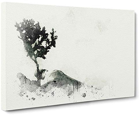 Growing Bonsai Tree Canvas Print | Gallery Wrapped 30mm Frame Wall Art | 30x20 inches | Ready to Hang | Abstract Landscape Picture | Living Room Bedroom Lounge Office