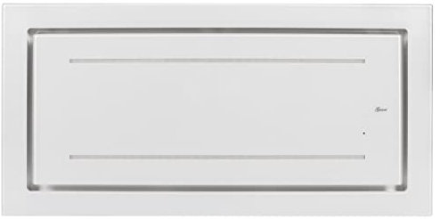 Gurari Hotte aspirante 120 cm GCH C 341 Prime | Hotte de plafond efficace en verre blanc avec télécommande | Aspiration 1000 m³ | Bande LED | Minuterie | Hotte aspirante | Appareil de cuisine moderne