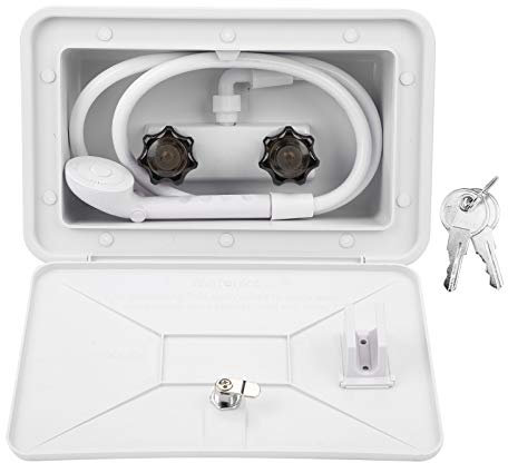Rv Shower Head With Hose And Faucet - Rv Outdoor Shower Box Kit Outdoor Shower Box Faucet Hose Wash Kit With Lock Accessories For Rv Boat Camper Motorhome Travel Trailer Van