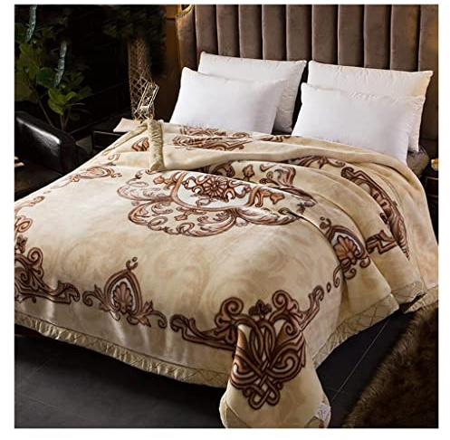 JGATW Manta Manta De Lana De Sherpa para Invierno, Manta De Franela para Cama, Manta De Viaje Gruesa Y Esponjosa De 2 Capas, Sofá De Microfibra Cobija (Blue : Bronze, Size : 200x230cm4kg)