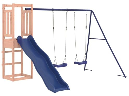vidaXL Spielturm, Klettergerüst mit Rutsche Schaukel, Kinder Kletterturm, Spiel-Zubehör für Garten, Holz Spielplatz Spielhaus, Massivholz Douglasie