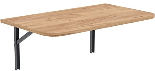 AKKE Klapptisch Wandklapptisch, klappbar faltbar, 90cm x 50cm, Goldenes Craft