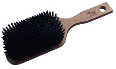 nippes Solingen Haarbürste, Pneumatik, Rosshaar-Nylon-Borsten, 238×85 mm | Paddelbürste, Buchenholz-Griff, Gummikissen, für mittellanges bis langes Haar, entwirrt, glättet, volumensteigernd