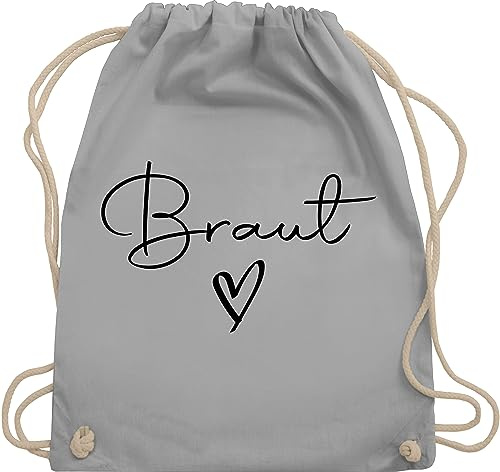 Turnbeutel Rucksack - JGA Junggesellenabschied Frauen - Braut Bride - Unisize - Hellgrau - brauttaschen bachelorette party stoffrucksack junggesellinnenabschied outfit jungesselnabschied beutel