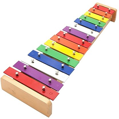 Xylophon, Musikinstrument für frühkindliche Entwicklung, Kinderhandklopfklavier, mit 15 Tönen und farbigem Holzdesign for Kleinkinder, Kindergarten und Frühe Bildungszwecke