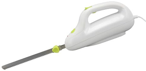 Cuchillo Eléctrico Dentado Zerodis, Cortador De Carne Portátil, Ideal Para Pan, Carne Congelada, Jamón, Tomates Y Pavo, Mango Ergonómico, Ligero Y Fácil De Limpiar