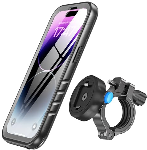 SPORTLINK Fahrrad Handyhalterung für iPhone 14 Pro Max – [2-in-1 Set] Aluminium Motorradhalterung mit wasserdichter Schutzhülle, | 360° drehbar, 1s Schnellwechsel, robuste Lenkerhalterung