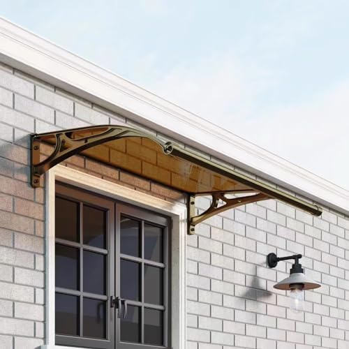 Durable Door Awning,Outdoor Awning Patio Porch Awning,Window Garden Canopy,with Polycarbonate Board and Aluminium Frame,for Outdoor Sun Protection,Rain Protection,Front Door Canopy (60x130cm/24x51)