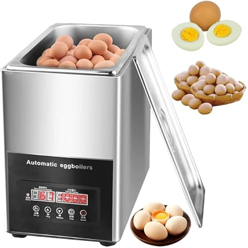 DPQYJPP Máquina Hacer Huevos cocidos 800W, Capacidad 9 l/50 cocedores comerciales Huevos Aguas Termales, hervidor Huevos eléctrico con Temperatura Constante, Rango Control 30~90 ° C