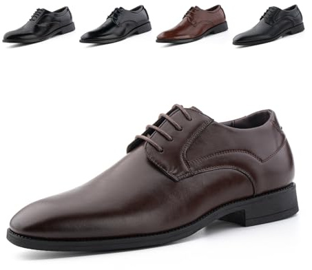 Zapatos Oxford Hombre Zapatillas Cordones Zapatos Vestir Derby Traje Formales Brogue Boda Negocios Calzado Clásico Transpirables GPG810 Marrón 41