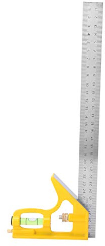 Risegun Square Angle Ruler Stainless Steel Combination Square Angle Ruler, Adjustable 90 Degree Woodworking Measuring Tool