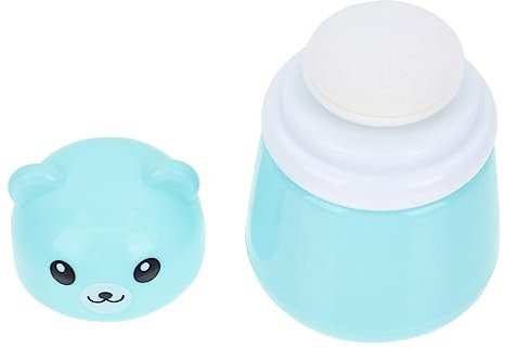 ULDIGI Tragbare Cartoon Bär Puderquaste Box Sicherer Talcum Powder Puff Behälter Für Junge Mädchen Kompakt Auslaufsicher Für Losen Puder Und Reisegebrauch Kinderfreundlich Und Leicht