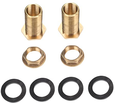 GARVALON 2pcs Brass Water Tank Connector Female and Male Threads for Garden Hose Connections Includes Pads for Water Tank Hose Applications