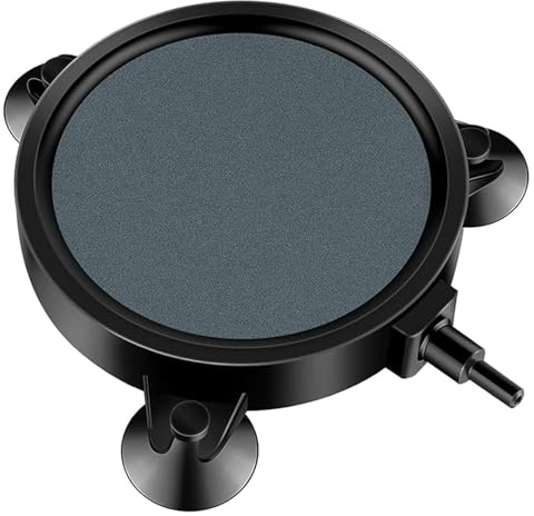 YUDOTE Aquarium Air Stone Disk Bubble Diffuser 10cm, Black Pack of 1 | Aerator bubble diffuser & oxygenation for home or market aquatic animals, turtles, fish tanks, hydroponics buckets and more