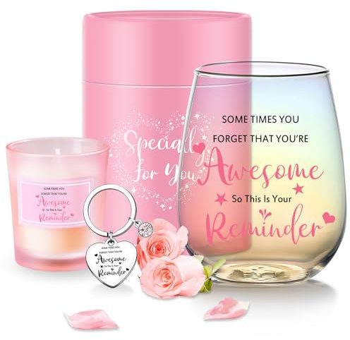 MengCat Gifts for Women Stemless Wine Glasses Thank You Friendship Birthday Gifts for Women Glass Drinking Cups Unique Christmas Xmas Relaxation Cheer Up Pamper Gift for Her Girl Best Friend