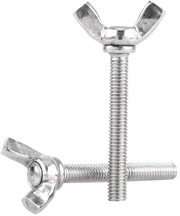 Pernos de Ala de 10 Piezas, Tornillos de Mano de Ala de Mariposa de Pulgar de Acero Inoxidable M6 DIN316 304