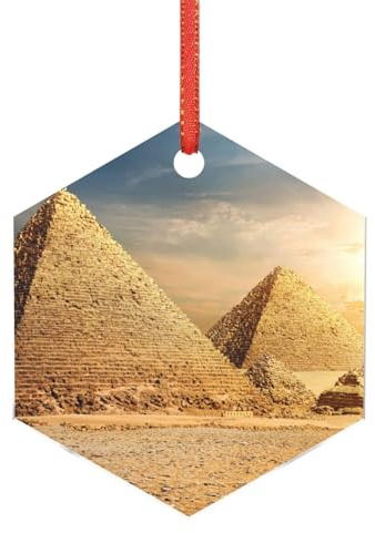 YFSGDLBN Piramide egiziana nel deserto stampato acrilico ciondolo natalizio decorazione