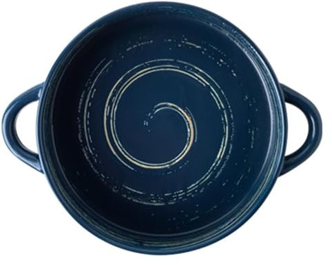 Decorative hanging plate Baking tray,enamel roasting tin，baking tray set，Porcelain Ceramic Baking Dish With Handle, Oven Ceramic Baking Pan, blue, 950ml