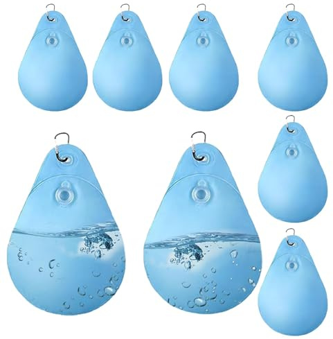 Yhsioaklo Wassersäcke für Pool, Poolsäcke für den Winter | 8 x Pooltaschen mit Hakenverschluss, robuste Gewichtsbeutel für Pool-Verschluss, Winddichte Wassersäcke für Poolzelt