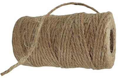 Ovillo de Hilo de Yute, Madeja de Cuerda, Rollo de Cuerda Fina, Rollo de Cordel, Hilo Natural de Yute para Atar o Tejer, Cuerda Fina de Yute, (1 mm x 100M)