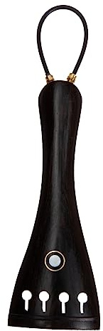 Ebenholz Geigensaitenhalter 1 Satz, Schwarz, für Violine | Feine Verarbeitung, Einfache Montage, Praktische Nutzung, Rostfrei, mit Schwanzseil, Dreieckige Form