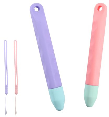 Kinder Tablet Eingabestift, Tablet Stift, Handy Stift, Gummi Touchscreen Stift mit Ersatzspitzen Handschrift Malstift, Kugelschreiber mit Touchpen, für Handys Tablets Kinder Smartwatch (2er)