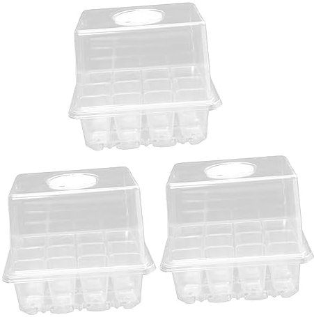 VANZACK 3pièces Boîte De Germination Pot De Pépinière Étui De Germination Fournitures De Jardinage Lot de Boîtes De Culture Transparentes pour Plantes Et Fleurs avec Couvercle De